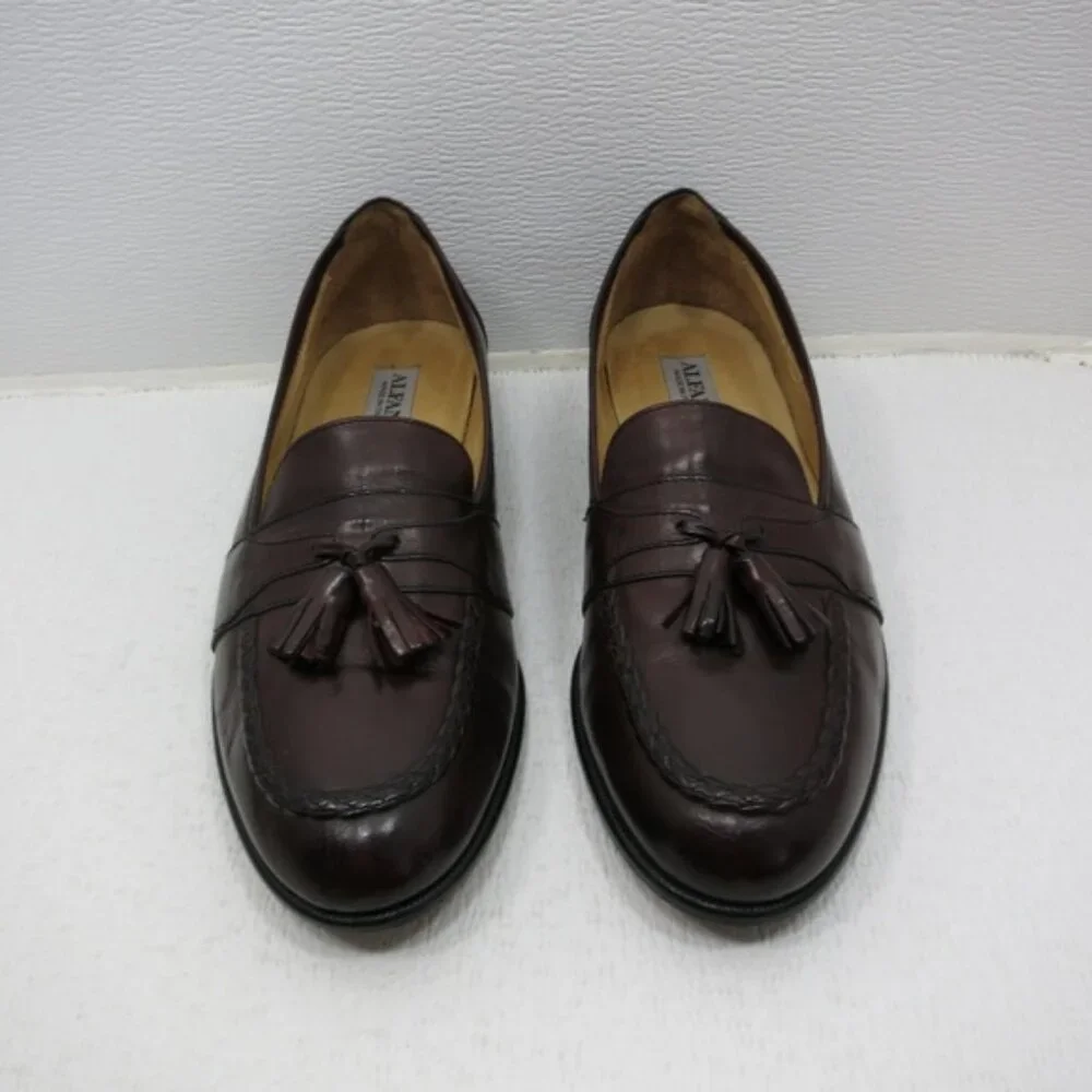 Alfani Full Strap Leather Dress Loafers Men's Fashion Footwear Italy Sz 10 M